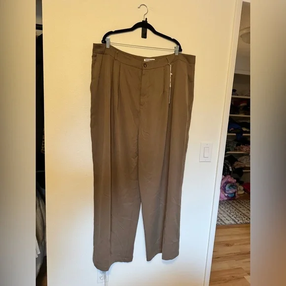 NEW Reformation Mason Pants Mushroom Brown Slack Size 24 3X Plus Slacks NWT - Picture 5 of 11